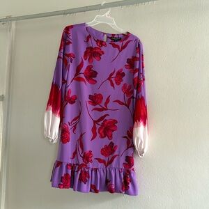 Prabal Gurung Purple and Red Midi Dress